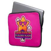 Neon Kawaii Star - "Shine Even on Cloudy Days" Laptopschutzhülle (Vorderseite Links)