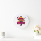 Neon Kawaii Star - "Shine Even on Cloudy Days" Runde Wanduhr (Zuhause)