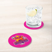 Neon Kawaii Star - "Shine Even on Cloudy Days" Runder Pappuntersetzer (Vor Ort)