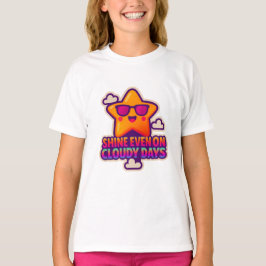 Neon Kawaii Star - "Shine Even on Cloudy Days" T-Shirt