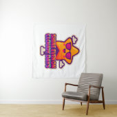 Neon Kawaii Star - "Shine Even on Cloudy Days" Wandteppich (Beispiel (Horizontal))