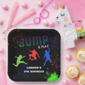 Neon Kids Trampolin Park Geburtstagsparty Pappteller (Party)