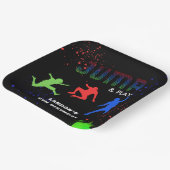 Neon Kids Trampolin Park Geburtstagsparty Pappteller (Gewinkelt)