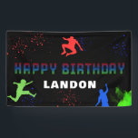 Neon Kids Trampolin Park Happy Birthday Banner<br><div class="desc">Neon Kids Trampolin Park Happy Birthday Banner</div>