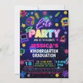 Neon Kindergarten/PreK/Preschool Abschluss Einladung (Vorderseite)