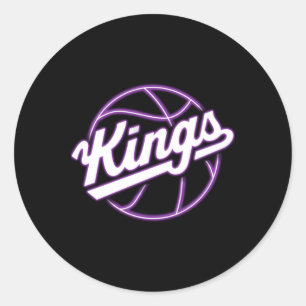 Neon Kings Basketball Runder Aufkleber