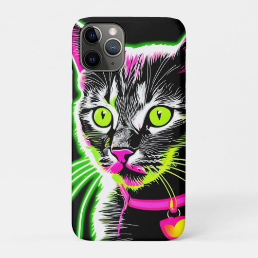 Neon Kitty Feline Art Case-Mate iPhone Hülle (Rückseite)