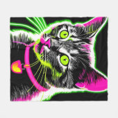 Neon Kitty Feline Art Fleecedecke (Vorderseite (Horizontal))