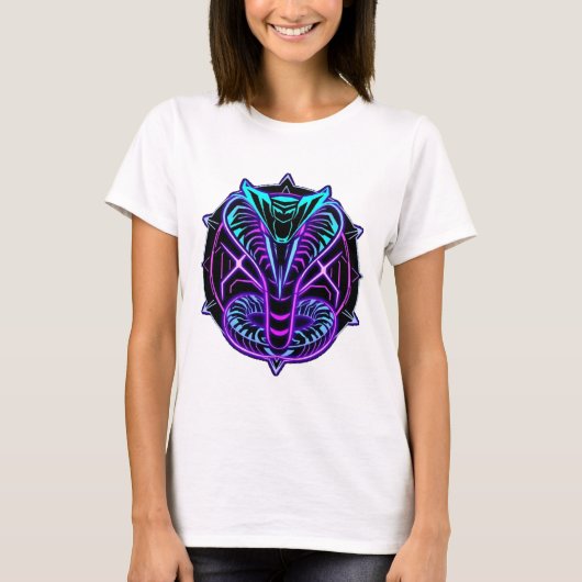 Neon-Kobra – Wächter des digitalen Dschungels T-Shirt (Vorderseite)