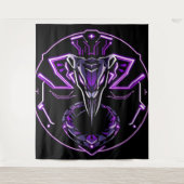 Neon-Kobra – Wächter des digitalen Dschungels Wandteppich (Vorderseite)