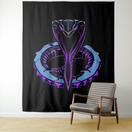 Neon-Kobra – Wächter des digitalen Dschungels Wandteppich (Beispiel)