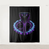 Neon-Kobra – Wächter des digitalen Dschungels Wandteppich (Vorderseite)