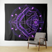 Neon-Kobra – Wächter des digitalen Dschungels Wandteppich (Beispiel (Horizontal))