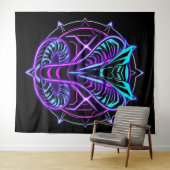 Neon-Kobra – Wächter des digitalen Dschungels Wandteppich (Beispiel (Horizontal))