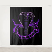 Neon-Kobra – Wächter des digitalen Dschungels Wandteppich (Vorderseite)