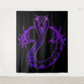 Neon-Kobra – Wächter des digitalen Dschungels Wandteppich (Vorderseite)