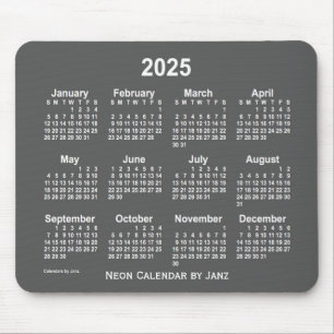 Neon-Kohlekalender 2025 von Janz Mousepad