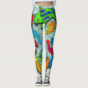 Neon koi fischtattoo Leggings