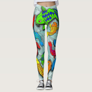 Neon koi fischtattoo Leggings