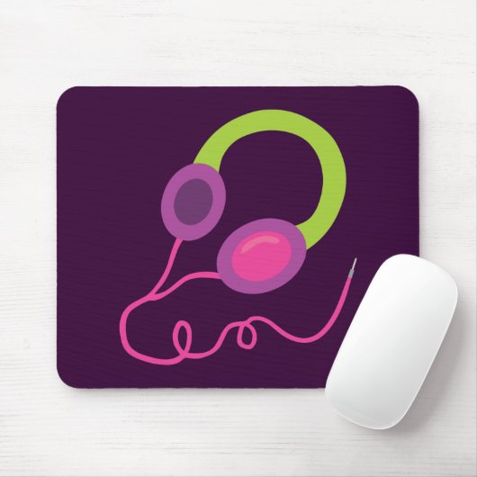 Neon Kopfhörer Mousepad (Mit Mouse)