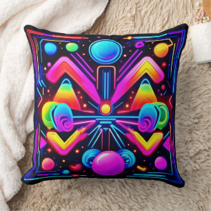 Neon Kosmic Kaleidoskop Kissen