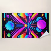 Neon Kosmic Kaleidoskop Strandtuch (Vorderseite)