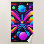 Neon Kosmic Kaleidoskop Strandtuch (Vorderseite)