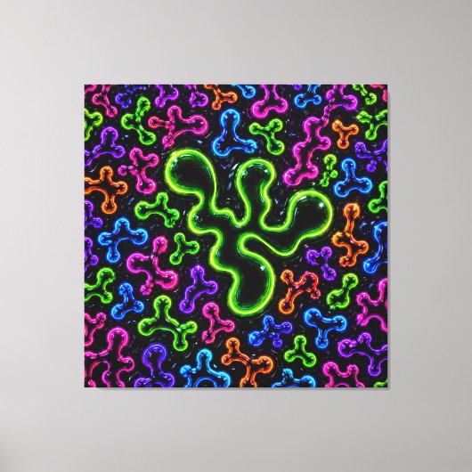 Neon Kritzeleien Leinwanddruck (Vorderseite)