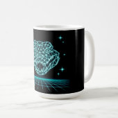 Neon Krokodil Synthwave - Retro Sumpfkönig Kaffeetasse (VorderseiteRechts)