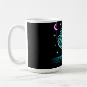 Neon Krokodil Synthwave - Retro Sumpfkönig Kaffeetasse (Links)
