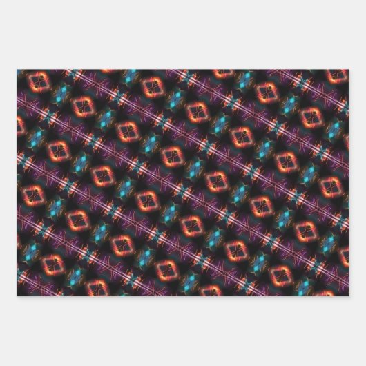 Neon künstlerisch-zeitgenössische PAPIERSHEETS Geschenkpapier Set (Vorderseite)