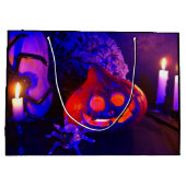 Neon-Kürbisse Große Geschenktüte (Rückseite)