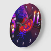 Neon-Kürbisse Große Wanduhr (Winkel)