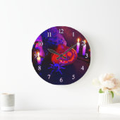 Neon-Kürbisse Große Wanduhr (Zuhause)