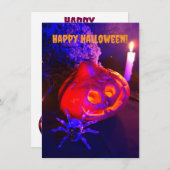 Neon-Kürbisse Halloween Mitteilungskarte (Vorne/Hinten)
