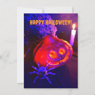 Neon-Kürbisse Halloween Mitteilungskarte