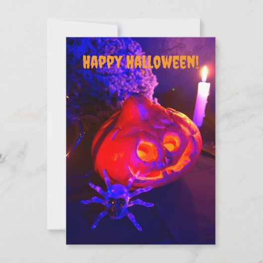 Neon-Kürbisse Halloween Mitteilungskarte (Vorderseite)