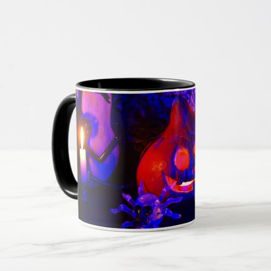 Neon-Kürbisse Tasse (Vorderseite Links)
