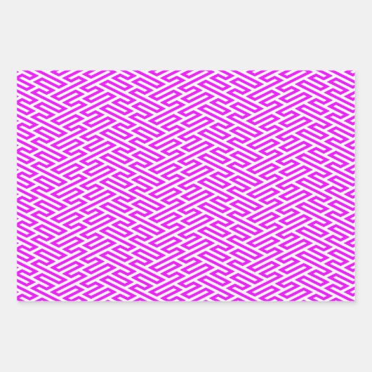 Neon Labyrinth Art Deco Geometrie Geschenkpapier Set (Vorderseite 3)