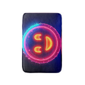 Neon-Lächeln: Helles Glückliches Leuchten Design Badematte (Vorderseite Vertikal)
