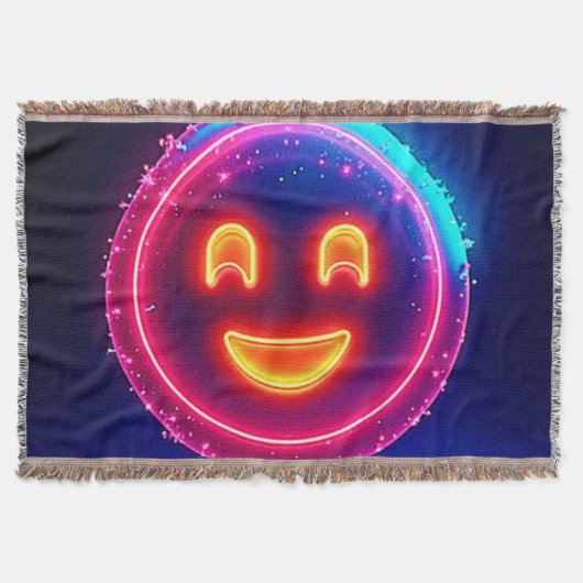 Neon-Lächeln: Helles Glückliches Leuchten Design Decke (Vorderseite)