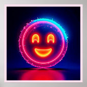 Neon-Lächeln: Helles Glückliches Leuchten Design Poster (Vorne)