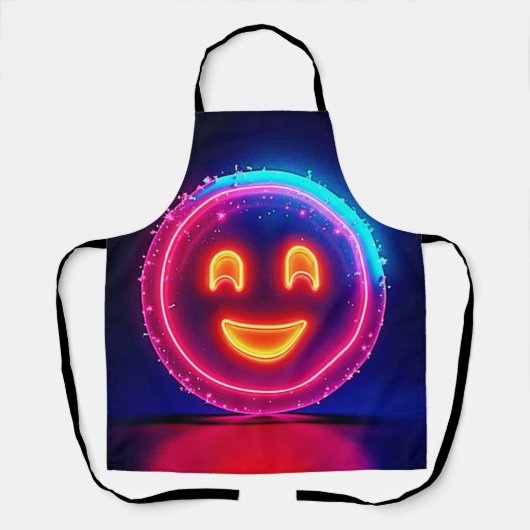 Neon-Lächeln: Helles Glückliches Leuchten Design Schürze (Vorderseite)