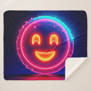 Neon-Lächeln: Helles Glückliches Leuchten Design Sherpadecke