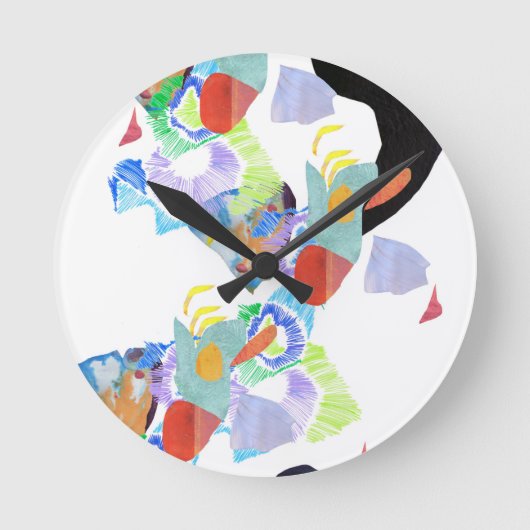 Neon Lackblocker Funky Art Runde Wanduhr (Vorderseite)