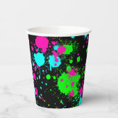 Neon Lackleuchte Geburtstag Pappbecher (Links)