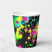 Neon Lackleuchte Geburtstag Pappbecher (Rechts)