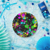 Neon Lackleuchte Geburtstag Pappteller (Party)