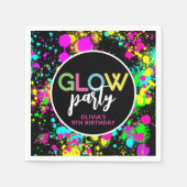 Neon Lackleuchte Geburtstag Serviette (Vorderseite)