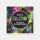 Neon Lackleuchte Geburtstag Serviette (Vorderseite)